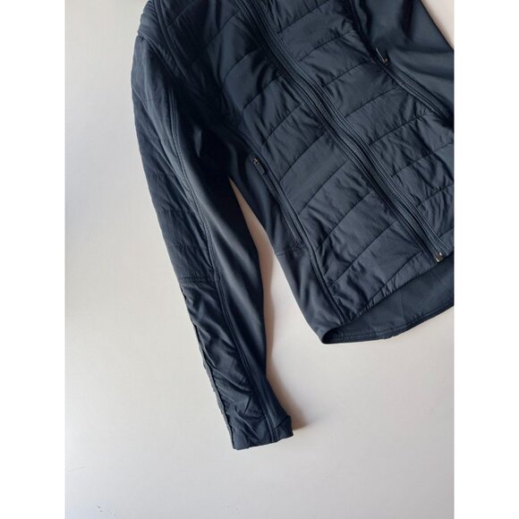 LULULEMON Extra Mile Navy Tech Fleece Removable Dickey Hooded Jacket, Size 4 - Picture 12 of 16